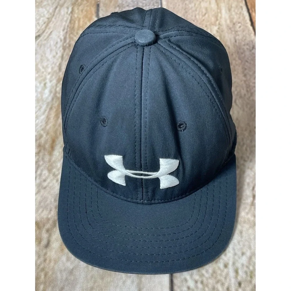 Under Armour Hat Cap Snap Back‎ Youth One Size Black Athletic Big Logo Sport